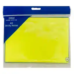 Tesco Tesco A5 Sticky Notes Yellow 100 Sheets offer