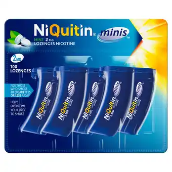 Tesco NiQuitin Minis 2mg Nicotine Lozenges - Mint 100s offer