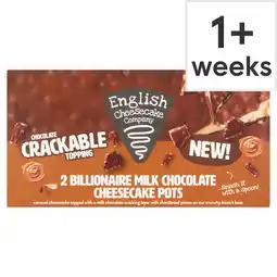 Tesco English Cheesecake Company Billionaire Milk Chocolate Cheesecake 2x90g offer