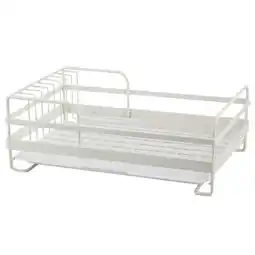 Tesco Living and Home Metal Dish Drainer Rack with Removable Tray , White White offer