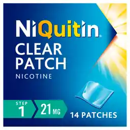 Tesco NiQuitin Clear Patch Stop Smoking Aid 21mg Nicotine Patches 14s offer