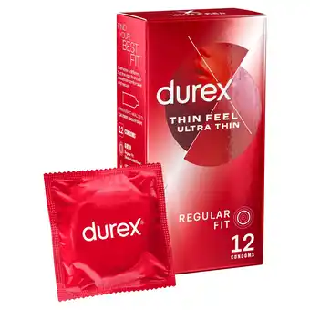 Tesco Durex Thin Feel Ultra Thin Condoms Regular Fit 12 Pack offer