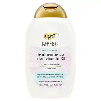 Tesco OGX Rescue Fusions Hyaluronic Acid +Pro-Vitamin B5 Conditioner 385ml offer