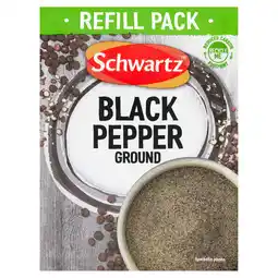 Tesco Schwartz Ground Black Pepper Refill Pack 27g offer