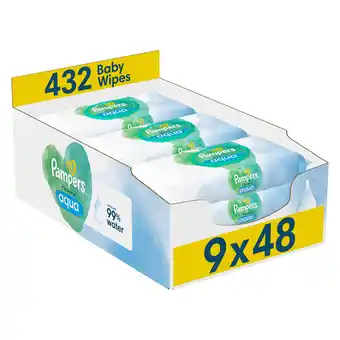 Tesco Pampers Harmonie Aqua Baby Wipes 9 X 48 offer