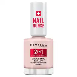 Tesco Rimmel Nail Nurse 2 in 1 Base Coat & Strengthener Nail Polish 12ml offer