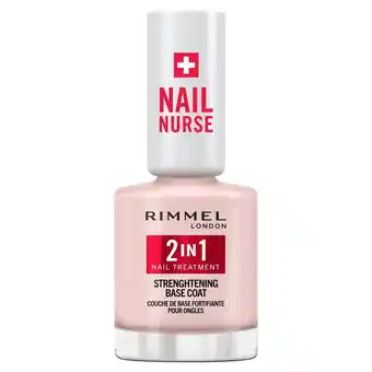 Tesco Rimmel Nail Nurse 2 in 1 Base Coat & Strengthener Nail Polish 12ml offer