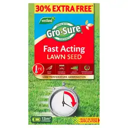 Tesco Gro Sure Fast Acting Lawn Seed 390G 13Sqm offer