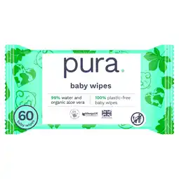 Tesco Pura Plastic Free Baby Wipes 60pk offer