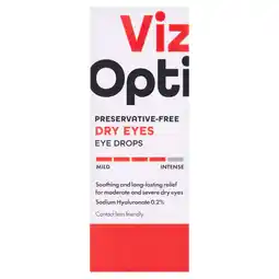 Tesco Viz Opti Preservative-Free Dry Eyes Eye Drops 10ml offer