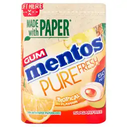 Tesco Mentos Pure Fresh Tropical Flavour Gum 50 Pieces 100G offer