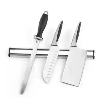 Tesco Glim Glam Kitchen Knife Rack Magnetic Utensil Holder Alumium Strip Bar 2pcs Silver offer