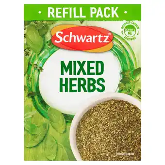 Tesco Schwartz Mixed Herbs Refill Pack 9g offer