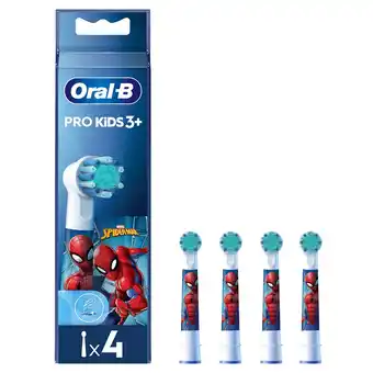 Tesco Oral-B Spiderman Toothbrush Replacement Heads 4 Pack offer