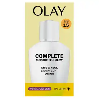 Tesco Olay Complete Care Day Fluid Moisturiser Spf 15 100Ml offer