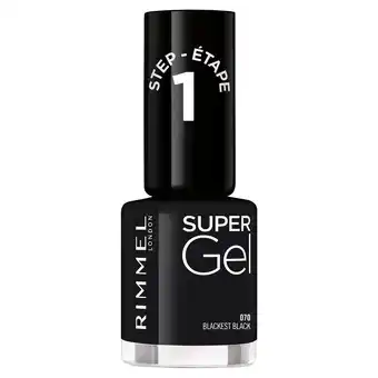 Tesco Rimmel Nailpolish Super Gel Black 12Ml offer