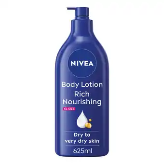 Tesco NIVEA Rich Nourishing Body Lotion Dry Skin 625ml offer