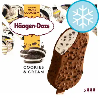 Tesco Häagen-Dazs 3 Cookies & Cream Ice Cream Bars 210g offer