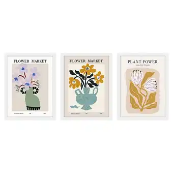 Tesco F&F Home Flower Market Print in Frame 30 x 40cm Assorted offer