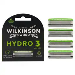 Tesco Wilkinson Sword Hydro 3 Hydrating Gel Blades 4 Pack offer