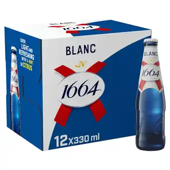 Tesco 1664 Blanc Premium Lager Beer Bottle 12x330ml offer