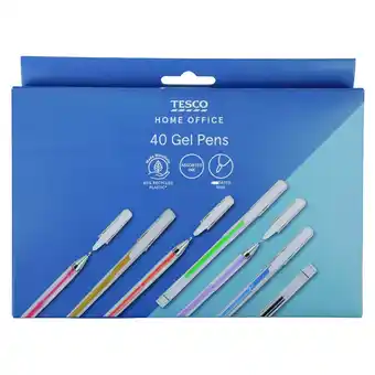 Tesco Tesco Gel Pen Set Asstd 40 Pack -Replenish offer