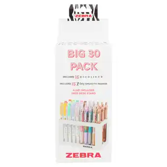 Tesco Zebra 30 pen set with pen Holder offer