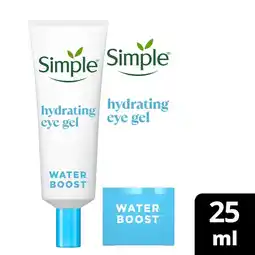 Tesco Simple Waterboost Hydrating Eye Gel 25ml offer