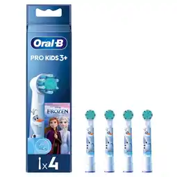 Tesco Oral-B Pro Kids 3+ Frozen Electric Toothbrush Replacement Heads 4 Pack offer