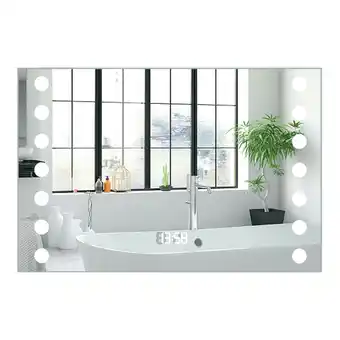 Tesco Living and Home Fog-Free Bathroom Mirror with Round LED Lights - 80*60* H offer