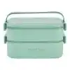 Tesco Living and Home Stackable Bento Lunch Box with Handle 2 Layer, Light Green, 1900ml offer