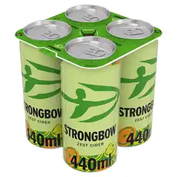 Tesco Strongbow Zest Flavoured Cider 4x440ml offer