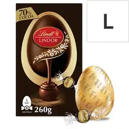 Tesco Lindt Lindor Dark Chocolate Egg with 70% Cocoa Truffles 260g offer