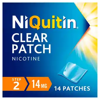 Tesco NiQuitin Clear Patch Stop Smoking Aid Step 2 14mg Nicotine Patches 14s offer