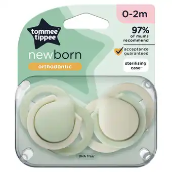 Tesco Tommee Tippee Newborn Soothers, 0-2 months, Pack of 2 offer