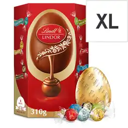 Tesco Lindt Lindor Milk Chocolate Egg with Lindor Assorted Truffles 310g offer