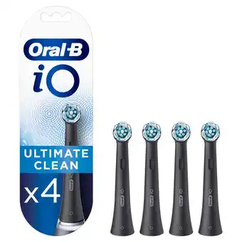 Tesco Oral-B iO Ultimate Clean Black Electric Toothbrush Heads 4 pack offer