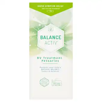 Tesco Balance Activ BV Treatment Vaginal Pessary offer