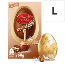 Tesco Lindt Lindor Milk Chocolate Egg with Tiramisu Truffles 260g offer