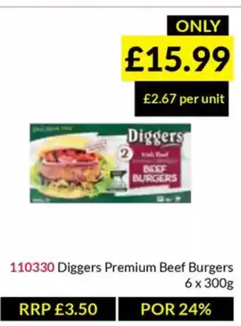 Musgrave MarketPlace Diggers Premium Beef Burgers offer