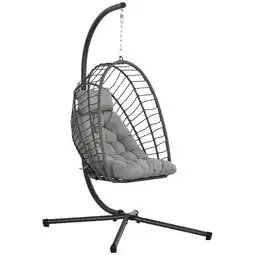 Tesco Outsunny PE Hanging Swing Chair with Thick Cushion, Patio Hanging Chair offer