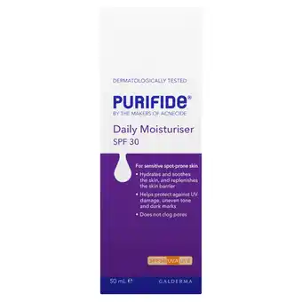 Tesco Purifide Daily Moisturiser Spf 30 50Ml offer