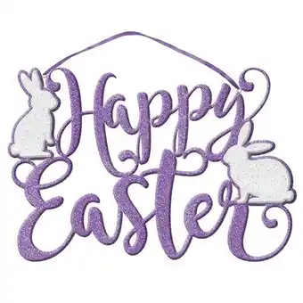 Tesco Happy Easter Script Glitter Foam Hanging Decoration 23cm offer