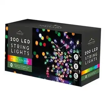 Tesco 200 Multicoloured LED Battery Operated String Lights 20m offer