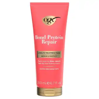 Tesco OGX Bond Protein Repair 1-Minute Treatment Mask 200ml offer