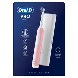 Tesco Oral-B Pro 1 Electric Toothbrush & Case Pink offer