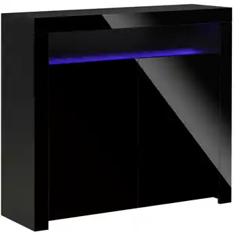 Tesco HOMCOM Modern High Gloss RGB LED Cabinet Cupboard Sideboard Console offer