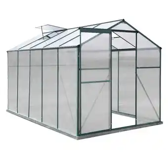 Tesco Living and Home Aluminium Greenhouse with 2 Window - Green 3.1*1.9*1.8M offer