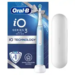 Tesco Oral-B iO3 Ice Blue Electric Toothbrush + Travel Case offer