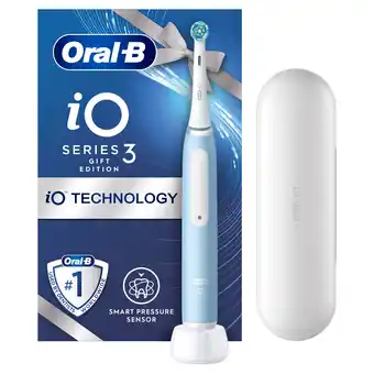 Tesco Oral-B iO3 Ice Blue Electric Toothbrush + Travel Case offer